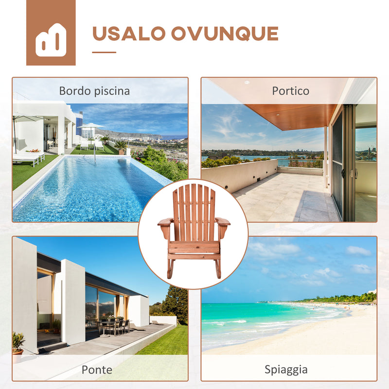 Sedia a Dondolo con Braccioli 77x94x97 cm in Legno