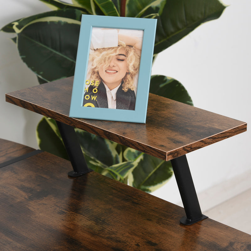 Scrivania Angolare da Ufficio 155x115x91.5 cm in Metallo e Truciolare Nero