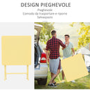 Set Tavolo e 2 Sedie Pieghevoli da Giardino in Metallo Giallo