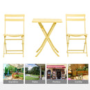 Set Tavolo e 2 Sedie Pieghevoli da Giardino in Metallo Giallo