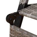 Sedia a Dondolo Pieghevole con Braccioli 90x64x108 cm in Metallo e Rattan Grigia