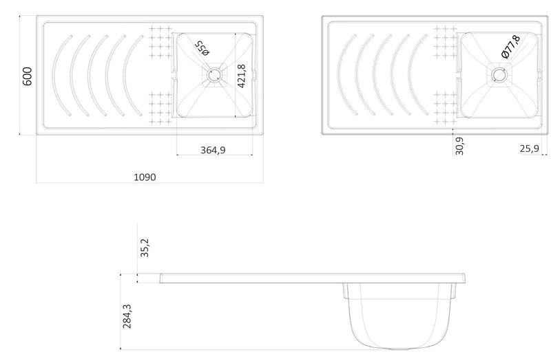 Lavatoio e Coprilavatrice in PVC 109x60x89 cm Forlani Tidy Bianco Lato Destro