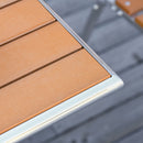 Set Tavolo e 4 Sedie da Giardino in Alluminio Effetto Legno