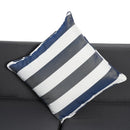 Set Salotto da Giardino Divano 3 Posti Pouf e Tavolino in Rattan Grigio