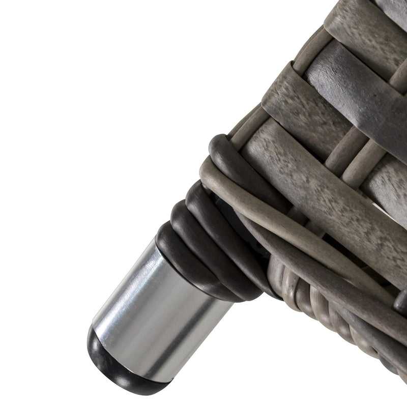 Set Tavolo e 6 Sedie da Giardino in Rattan con Cuscini Grigio