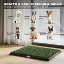 Tappetino per Cani 63x50,5x3,5 cm Vassoio con Erba Artificiale in PP e PE Verde      