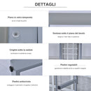 Set da Giardino Divano 2 Poltrone e Tavolino in Alluminio Grigio