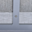 Set da Giardino Divano 2 Poltrone e Tavolino in Alluminio Grigio