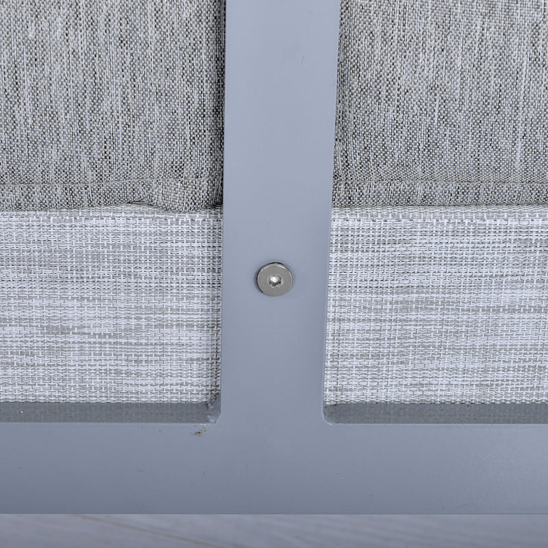 Set da Giardino Divano 2 Poltrone e Tavolino in Alluminio Grigio