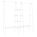 Stender Appendiabiti con Scaffale 176x47x177 cm in Metallo Bianco