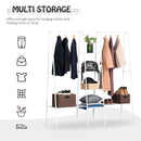 Stender Appendiabiti con Scaffale 176x47x177 cm in Metallo Bianco