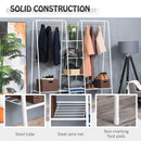 Stender Appendiabiti con Scaffale 176x47x177 cm in Metallo Bianco