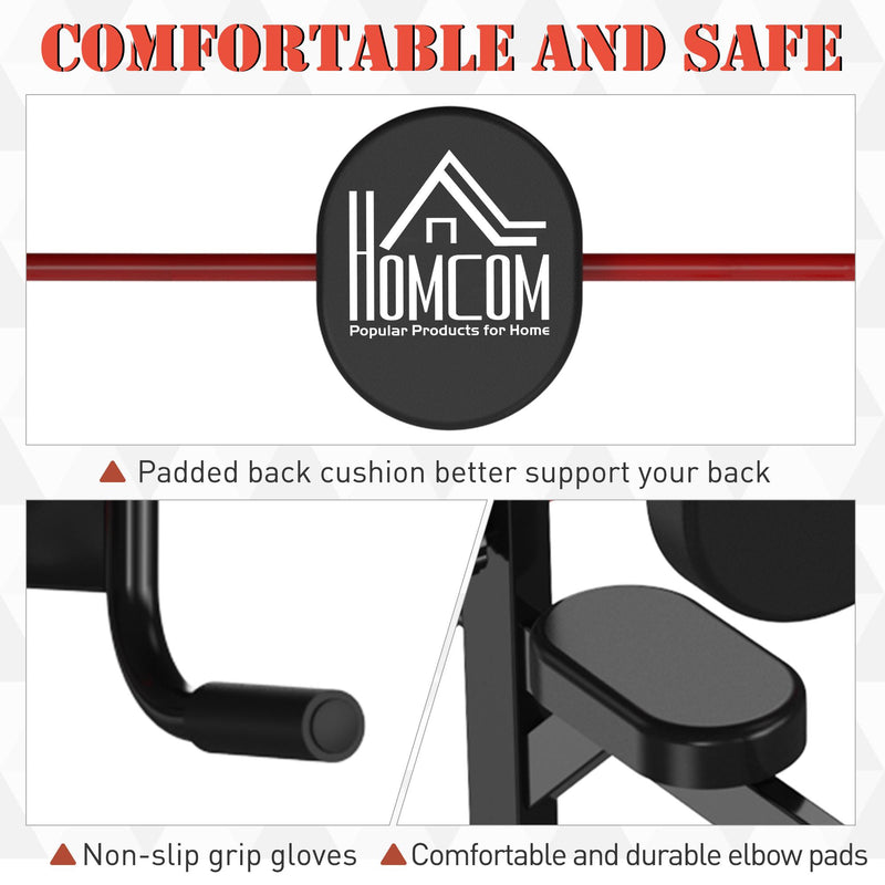 Stazione Multifunzione per Sollevamenti Trazione Addominali Flessioni in Acciaio Power Tower Nero e Rosso