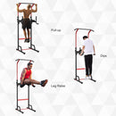 Stazione Multifunzione per Sollevamenti Trazione Addominali Flessioni in Acciaio Power Tower Nero e Rosso