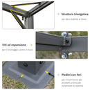 Pergola da Giardino a Parete 3x3m Tettuccio Scorrevole in Metallo Crema