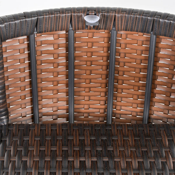 online Set Tavolino e 2 Sedie da Giardino con Cuscini in Rattan Marrone