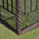 Gazebo da Giardino 3x3m con Zanzariera in Metallo Caffè