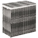 Cesto Portabiancheria Pieghevole 57x34x60 cm in Rattan con Sacco Grigio