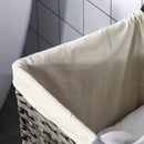 Cesto Portabiancheria Pieghevole 57x34x60 cm in Rattan con Sacco Grigio