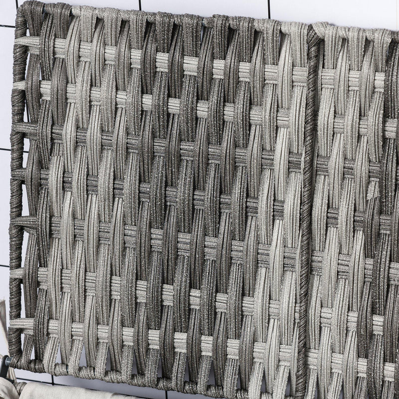 Cesto Portabiancheria Pieghevole 57x34x60 cm in Rattan con Sacco Grigio