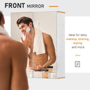 Pensile da Bagno 2 Ante Specchio 60x20,5x75 cm in Legno Bianco e Rovere