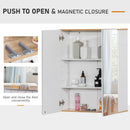 Pensile da Bagno 2 Ante Specchio 60x20,5x75 cm in Legno Bianco e Rovere