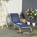 Lettino Prendisole Pieghevole da Giardino 60x170x76 cm in Alluminio e Textilene Blu