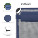 Lettino Prendisole Pieghevole da Giardino 60x170x76 cm in Alluminio e Textilene Blu
