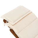 Lettino Prendisole Pieghevole da Giardino 191x54x60,5 cm in Legno con Materassino Bianco Crema