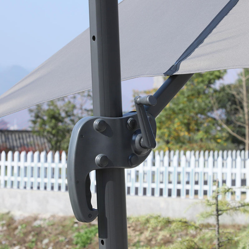 Ombrellone da Giardino Decentrato 2,5x2,5m in Alluminio Grigio