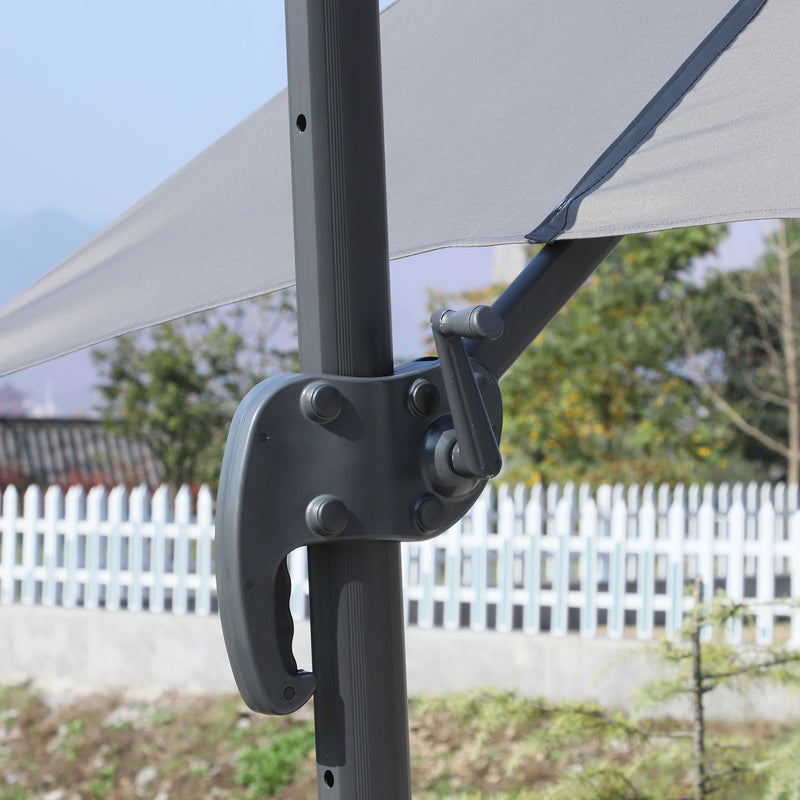 Ombrellone da Giardino Decentrato 2,5x2,5m in Alluminio Grigio