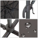 Ombrellone da Giardino Decentrato 2,5x2,5m in Alluminio Grigio