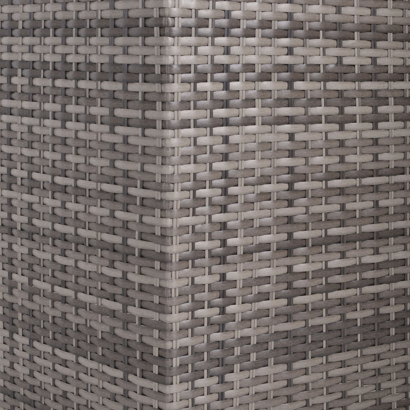 Set da Giardino Divano Angolare e Tavolo in Rattan Grigio