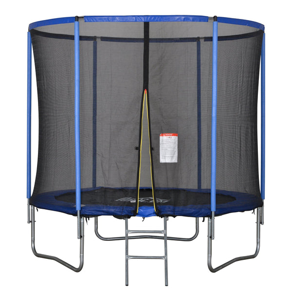 acquista Trampolino Tappeto Elastico Ø244x240 cm con Rete e Bordo Imbottito Blu e Nero