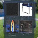 Trampolino Tappeto Elastico Ø244x240 cm con Rete e Bordo Imbottito Blu e Nero