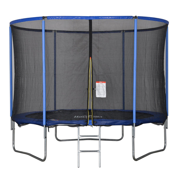 sconto Trampolino Tappeto Elastico Ø305x248 cm con Rete e Bordo Imbottito Blu e Nero