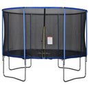 Trampolino Tappeto Elastico Ø366x269 cm con Rete e Bordo Imbottito Blu e Nero
