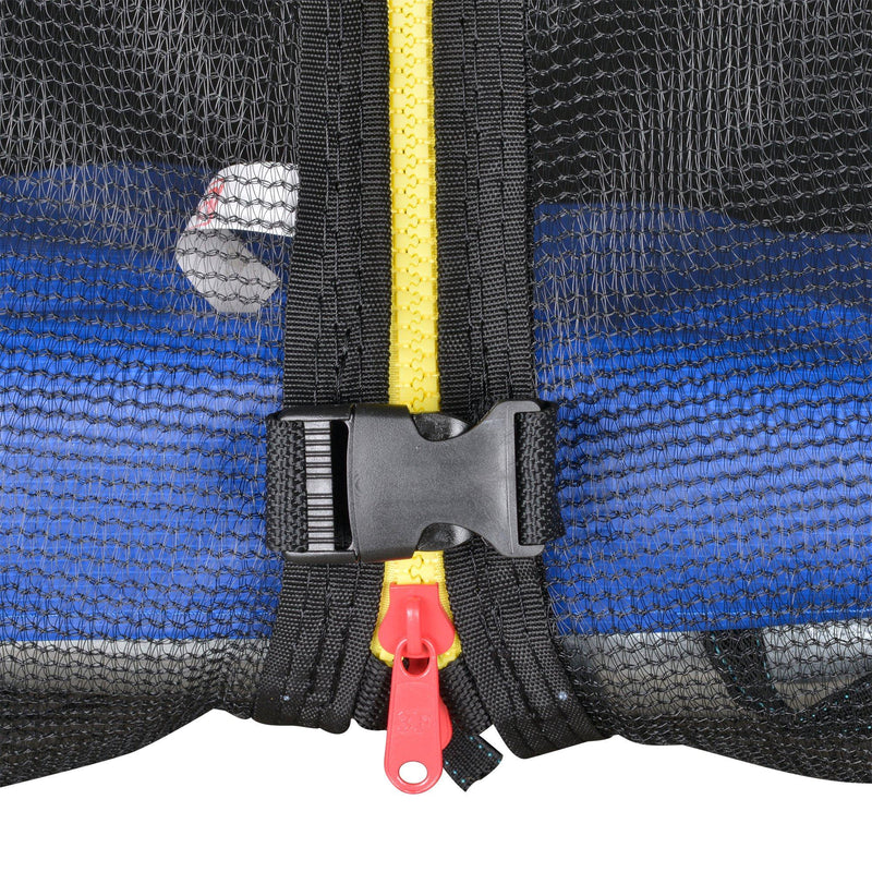 Trampolino Tappeto Elastico Ø366x269 cm con Rete e Bordo Imbottito Blu e Nero
