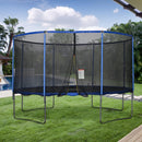 Trampolino Tappeto Elastico Ø426x269 cm con Rete e Bordo Imbottito Blu e Nero