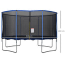 Trampolino Tappeto Elastico Ø426x269 cm con Rete e Bordo Imbottito Blu e Nero