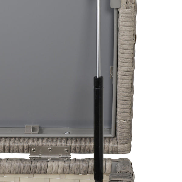 Set da Giardino 2 Divani Angolari Contenitore e Tavolino in Rattan Grigio prezzo