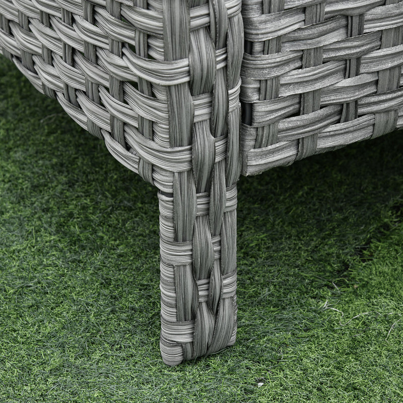 Set da Giardino Divano 2 Poltrone 2 Sgabelli e Tavolo in Rattan Grigio