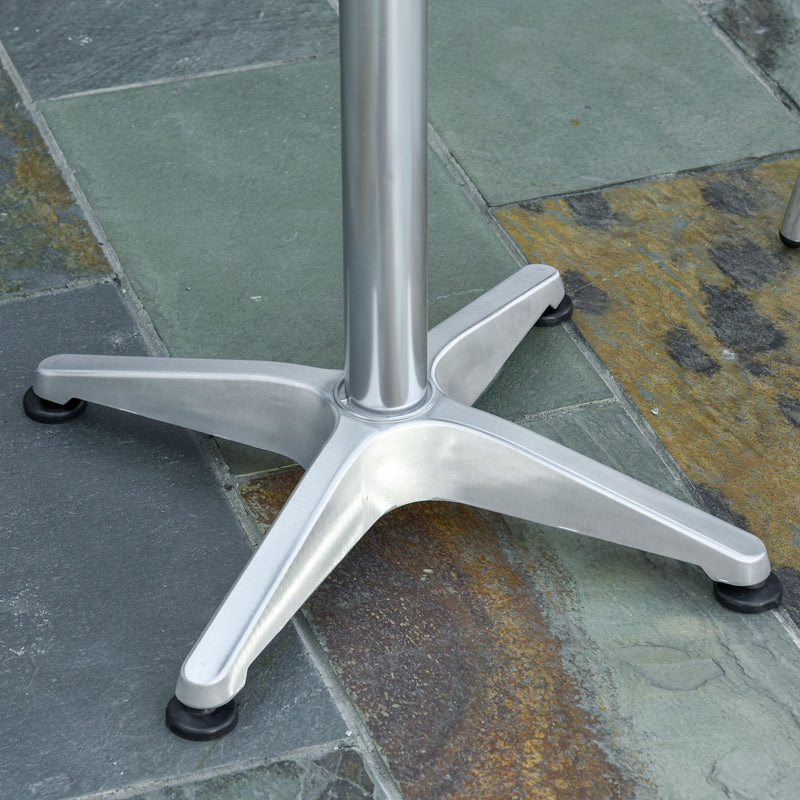 Set Tavolino e 2 Sedie da Giardino in Alluminio e Acciaio Inox