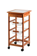 Carrello da Cucina in Legno Faggio 3 Cestelli Tosini A308-28B
