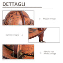 Portabottiglie Bar a Forma di Mappamondo Ø61x93 cm in Legno con Ruote