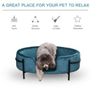 Divano per Cani e Gatti Imbottito 70x50,5x25,5 cm in Velluto Verde Petrolio