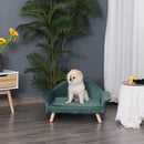 Divano per Cani e Gatti Imbottito 73x58x37 cm in Velluto Verde Chiaro