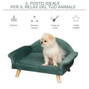 Divano per Cani e Gatti Imbottito 73x58x37 cm in Velluto Verde Chiaro