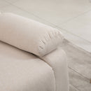 Divano 3 Posti Reclinabile Manuale 187x92x97 cm in Tessuto Beige