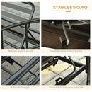 Dondolo Letto 3 Posti con Gazebo da Giardino 256x172x248 cm con Zanzariera e Cuscini Grigio